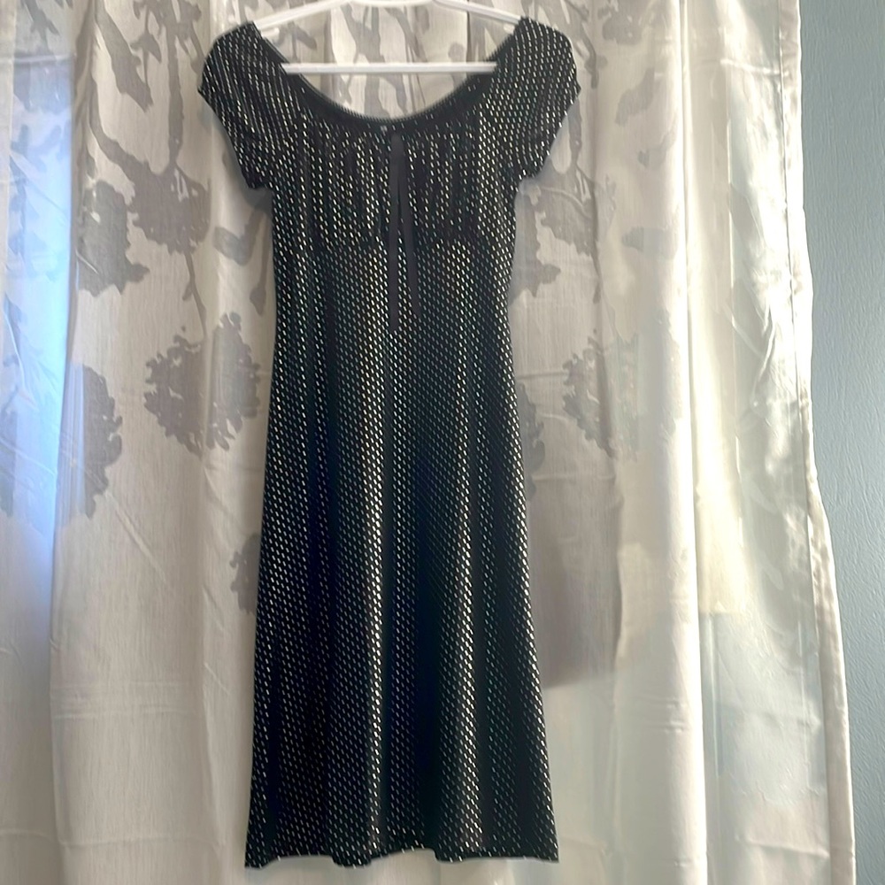Prima Donna girls or womens Black/Silver Polka Dot dress Size Small